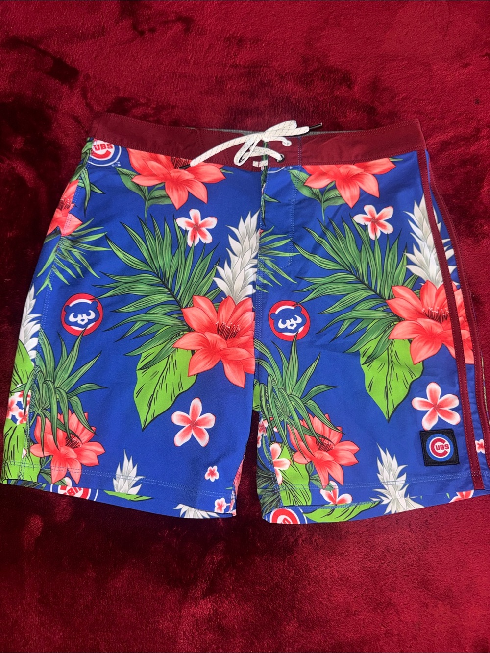 Chicago Cubs Hurley x '47 Phantom Tailgate Swim Shorts - Royal Size 31